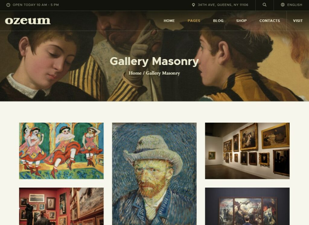 Ozeum | Modern Sanat Galerisi ve Yaratıcı Çevrimiçi Müze WordPress Teması +RTL