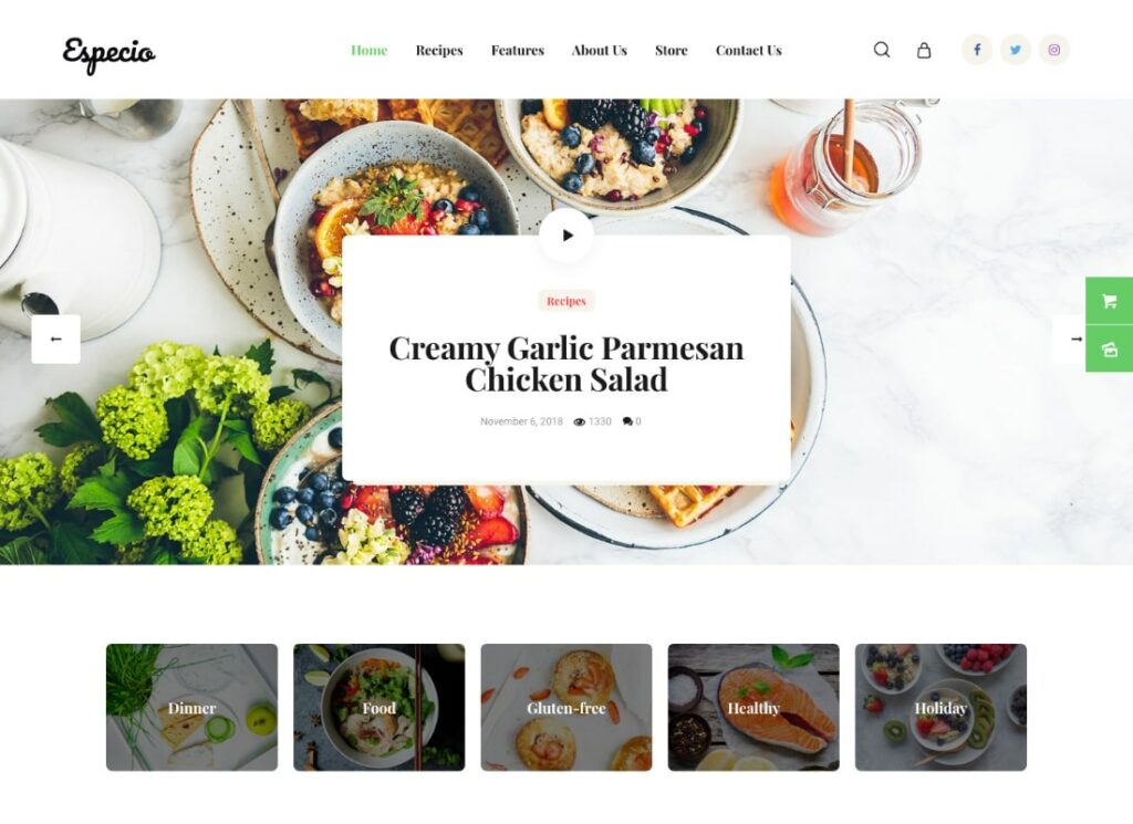Özel | Gutenberg Yemek Blogu WordPress Teması