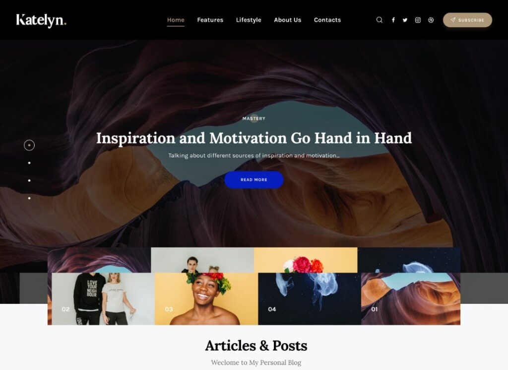 Katelyn | Gutenberg Blog WordPress Teması