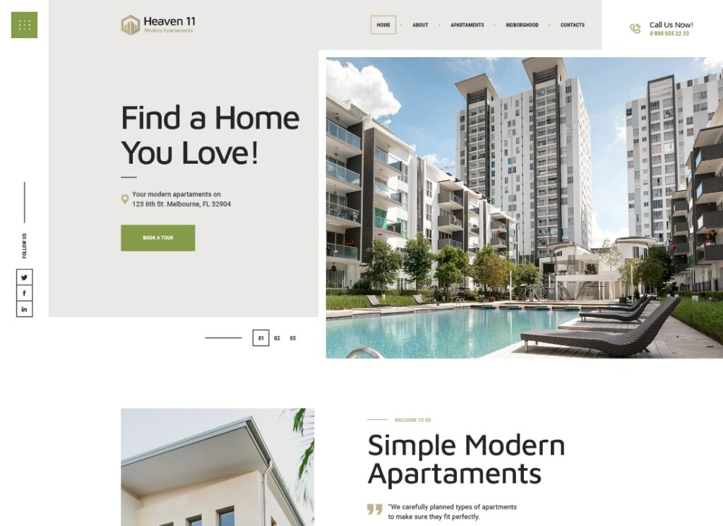 天堂11 |房地產和公寓房地產 WordPress 主題