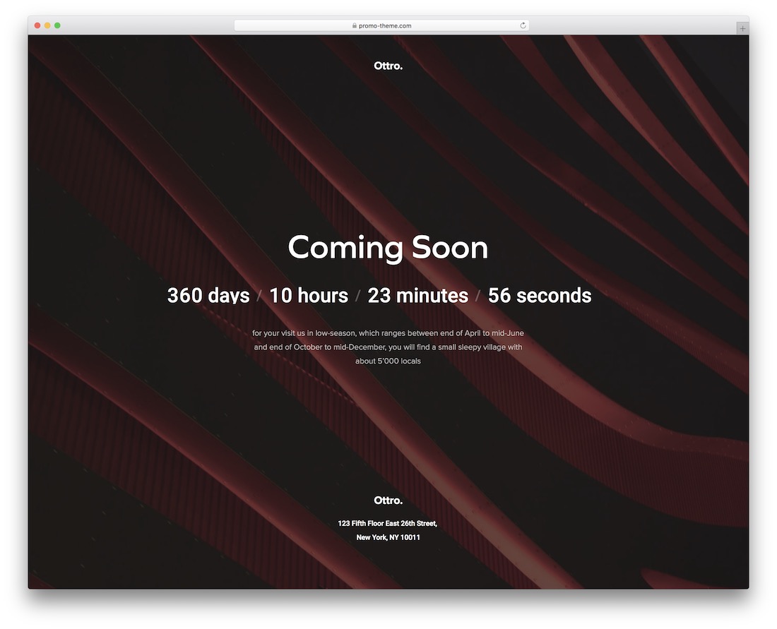 ottro çok yakında wordpress teması.
