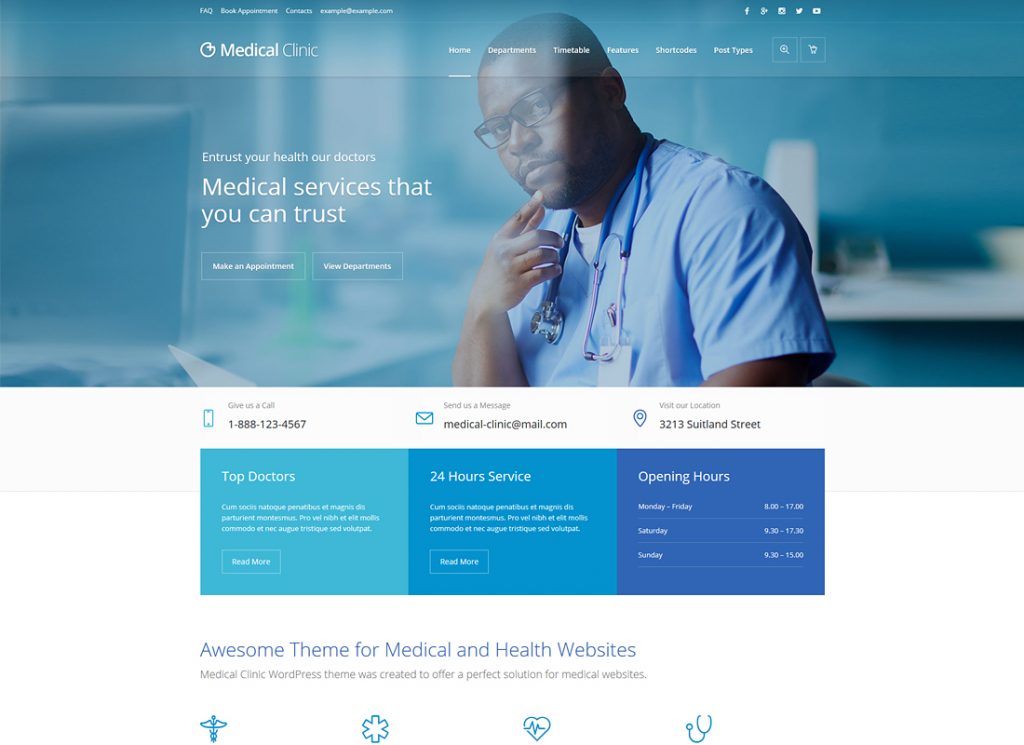 Clinique médicale | Thème WordPress pour la santé et le médecin