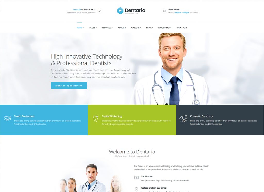 Dentaire | Thème WordPress Dentiste, Médical et Santé + RTL