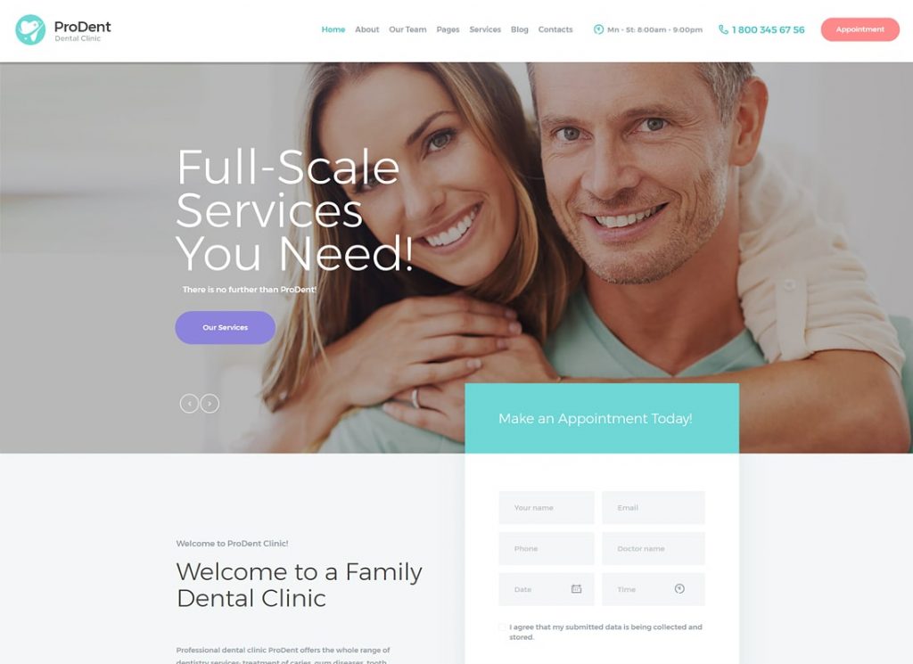 ProDent | Thème WordPress pour cliniques dentaires et soins de santé