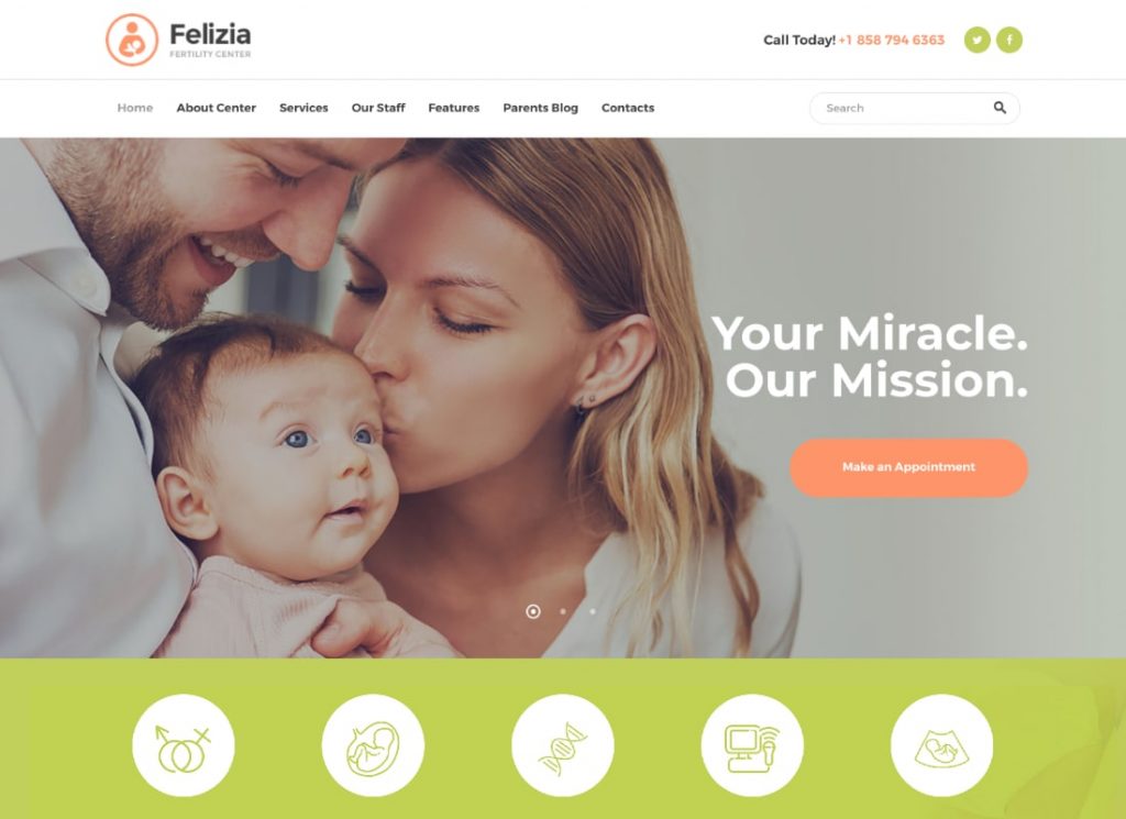 Felizia | Centre de fertilité et thème WordPress médical