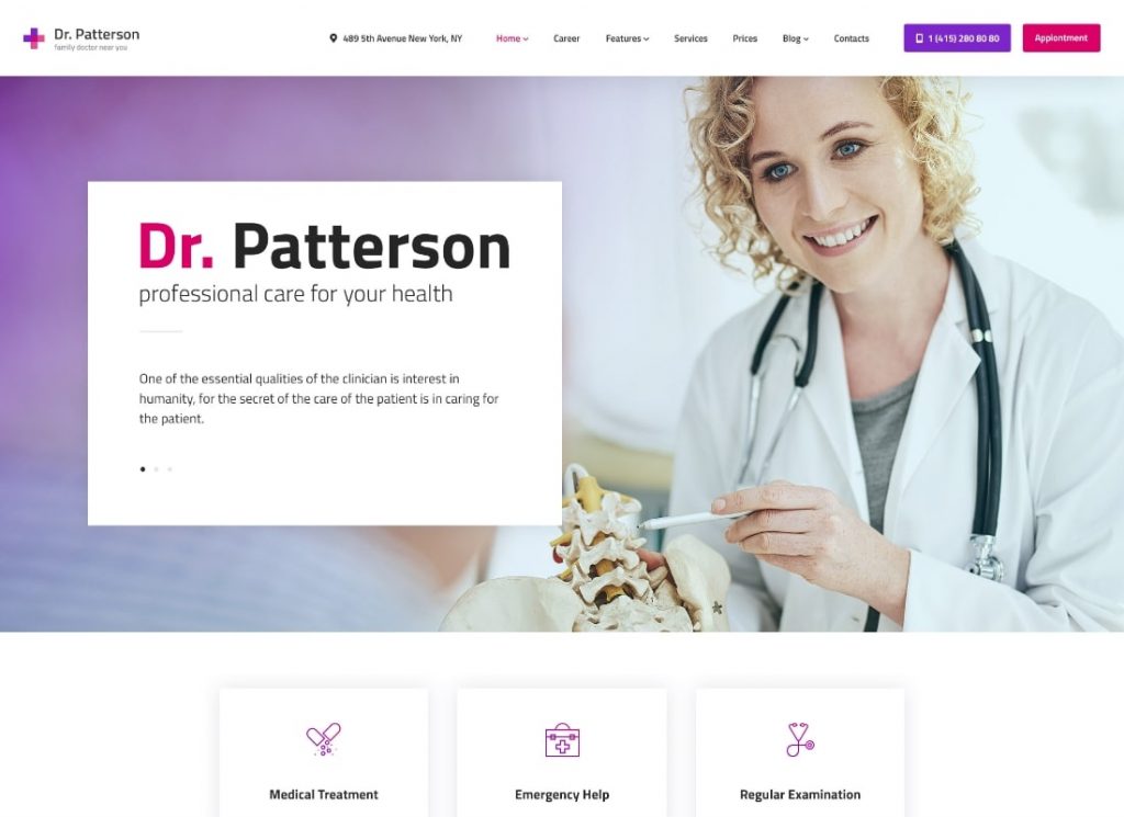 Dr Patterson | Thème WordPress pour la médecine et la santé