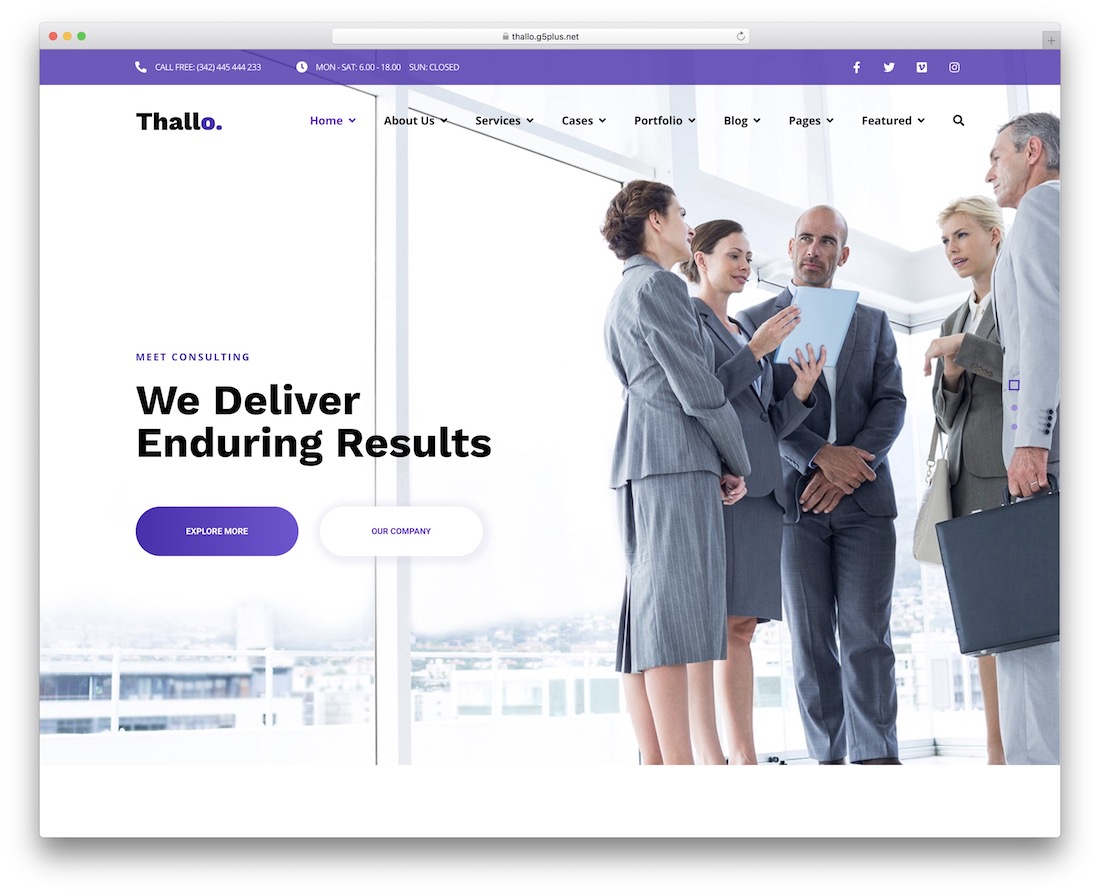 Thallo consulenza tema wordpress