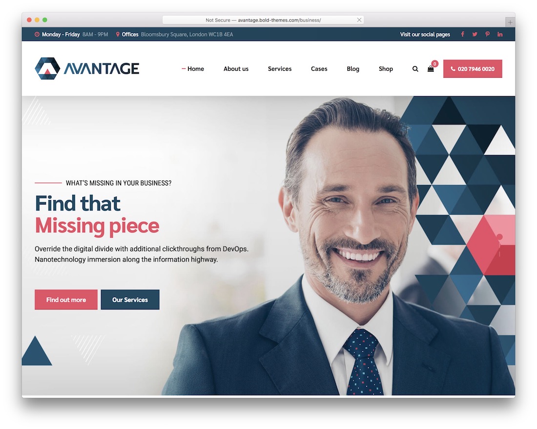 tema wordpress di consulenza avantage