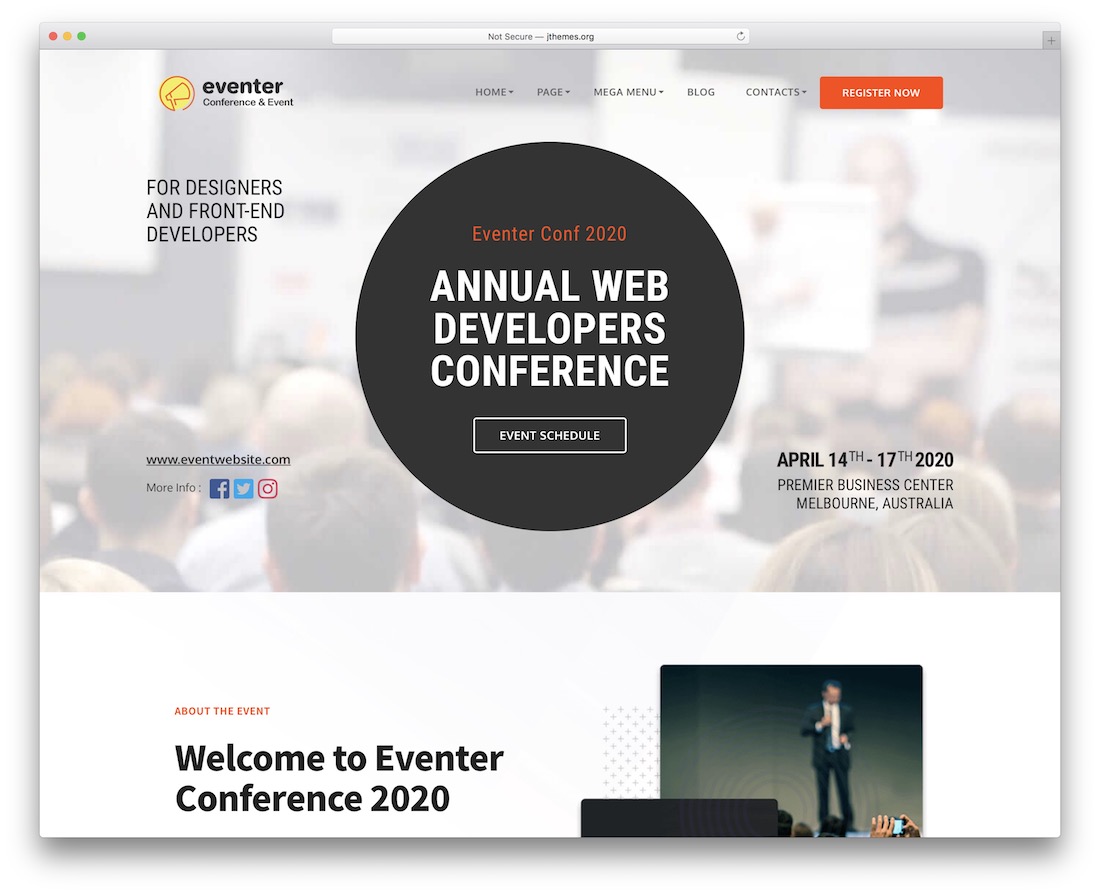eventer wordpress eğlence teması
