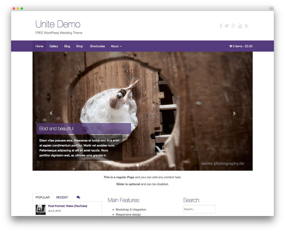 Unite - Thème de mariage gratuit