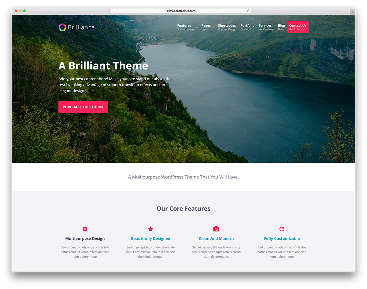 Brilliance-minimal-landing-page-website-template