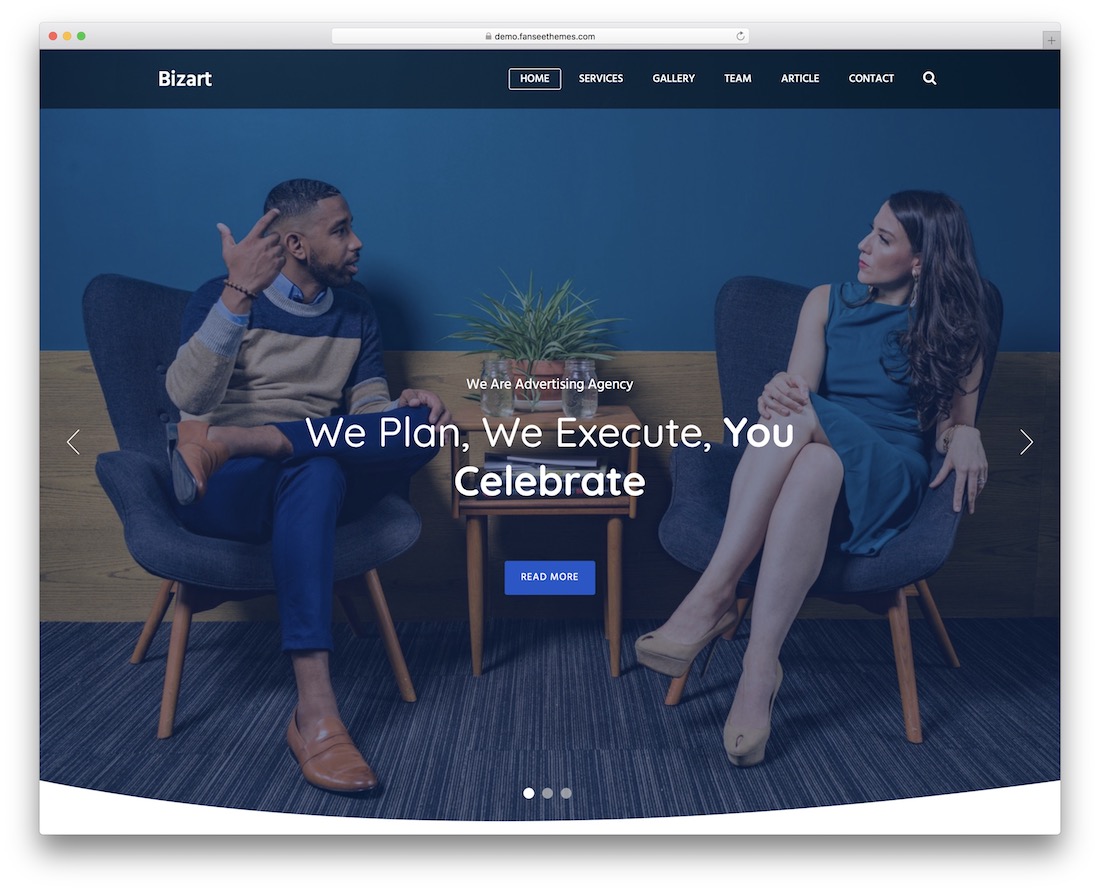 thème wordpress réactif gratuit bizart