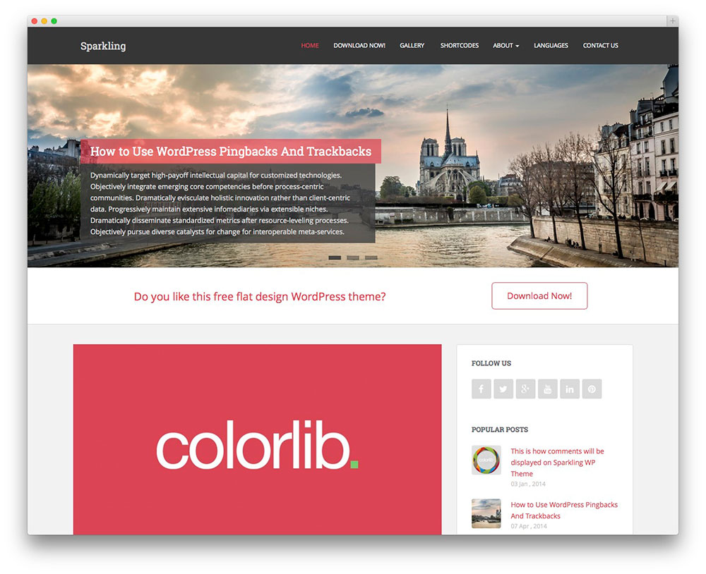 Sparkling - Thème WordPress gratuit