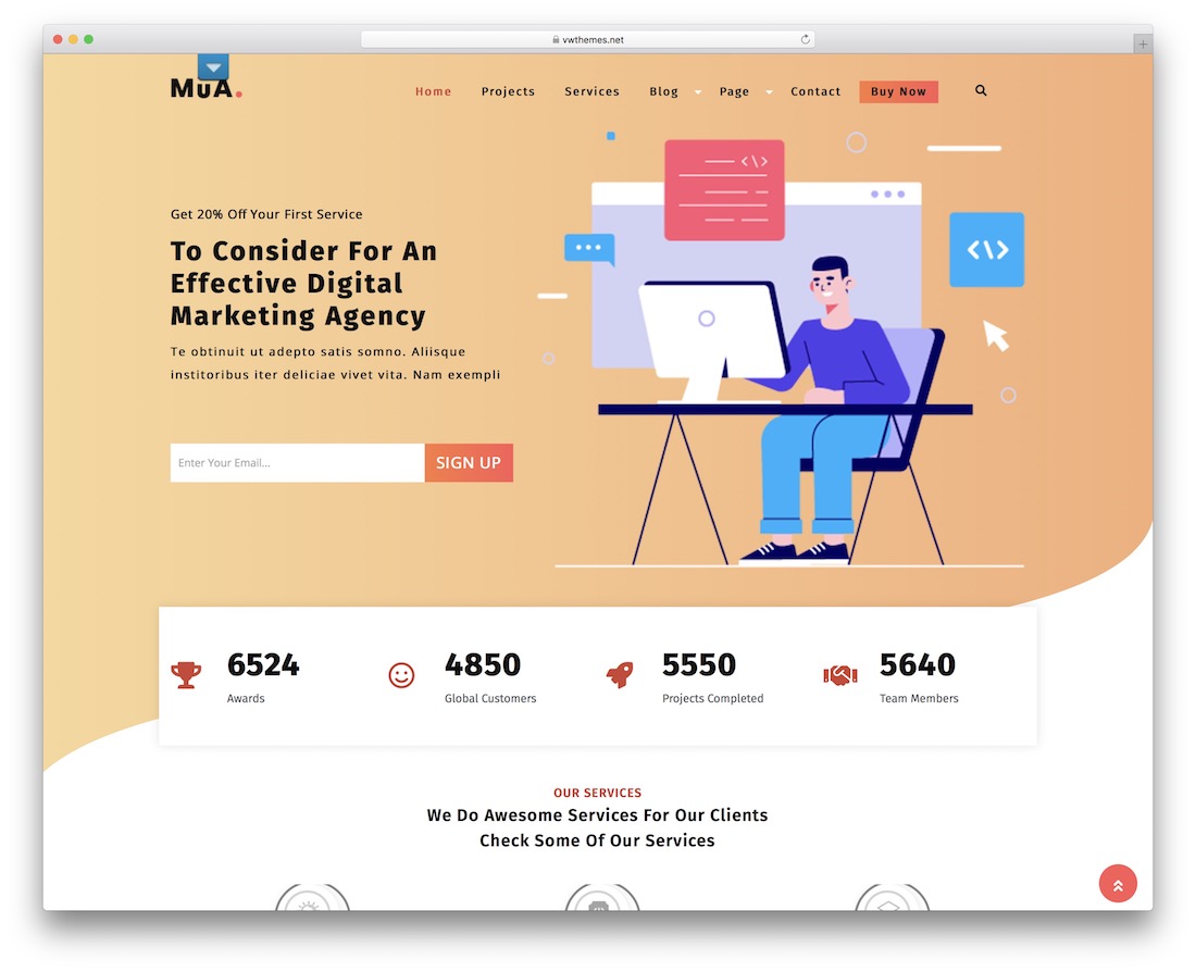 thème wordpress gratuit de l'agence numérique lite