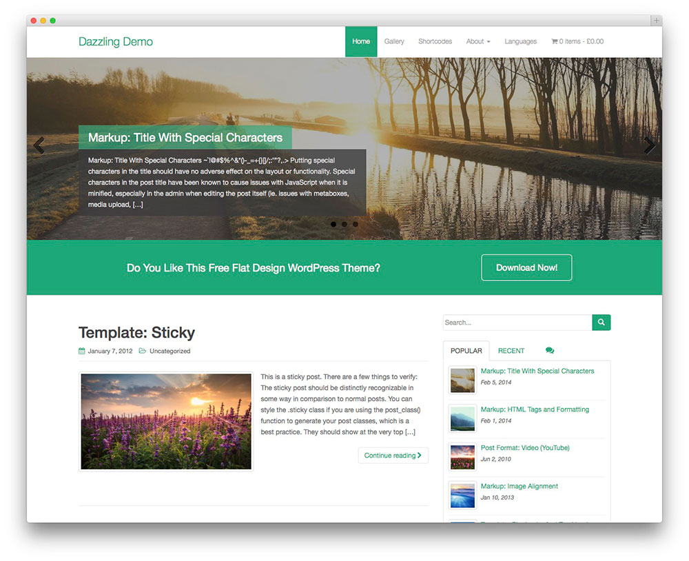 Dazzling - Thème WordPress gratuit pour les entreprises