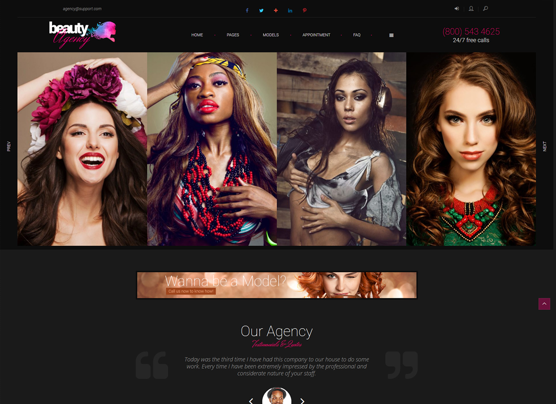 Models Agency - 모델 및 패션 포트폴리오 WordPress 테마