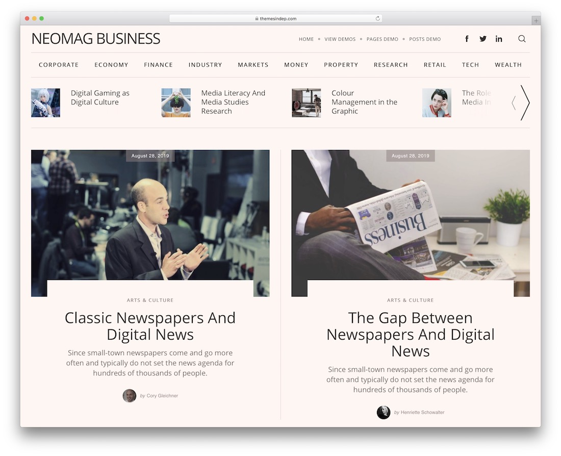 neomag popular wordpress theme