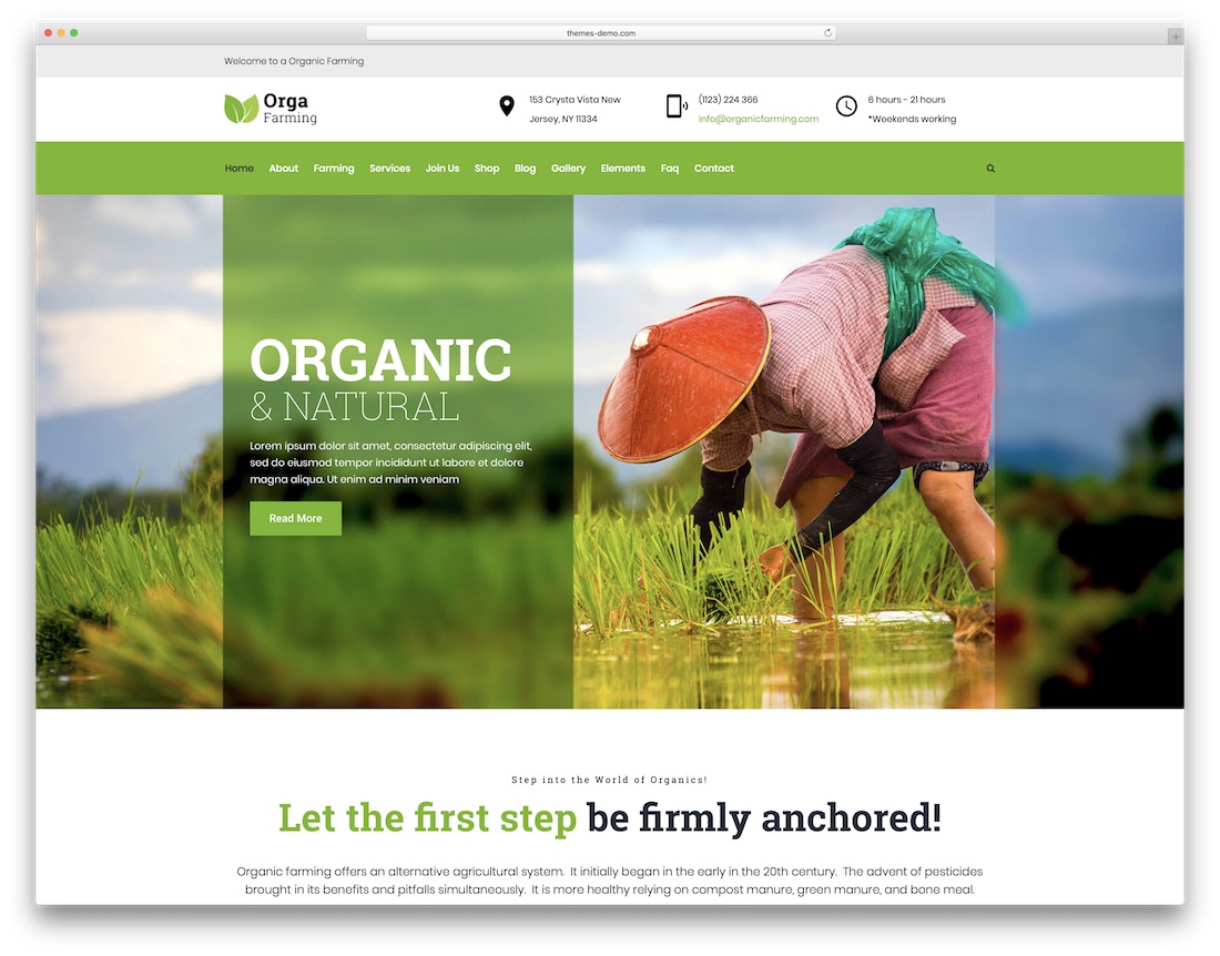 тема wordpress orga farm сельское хозяйство