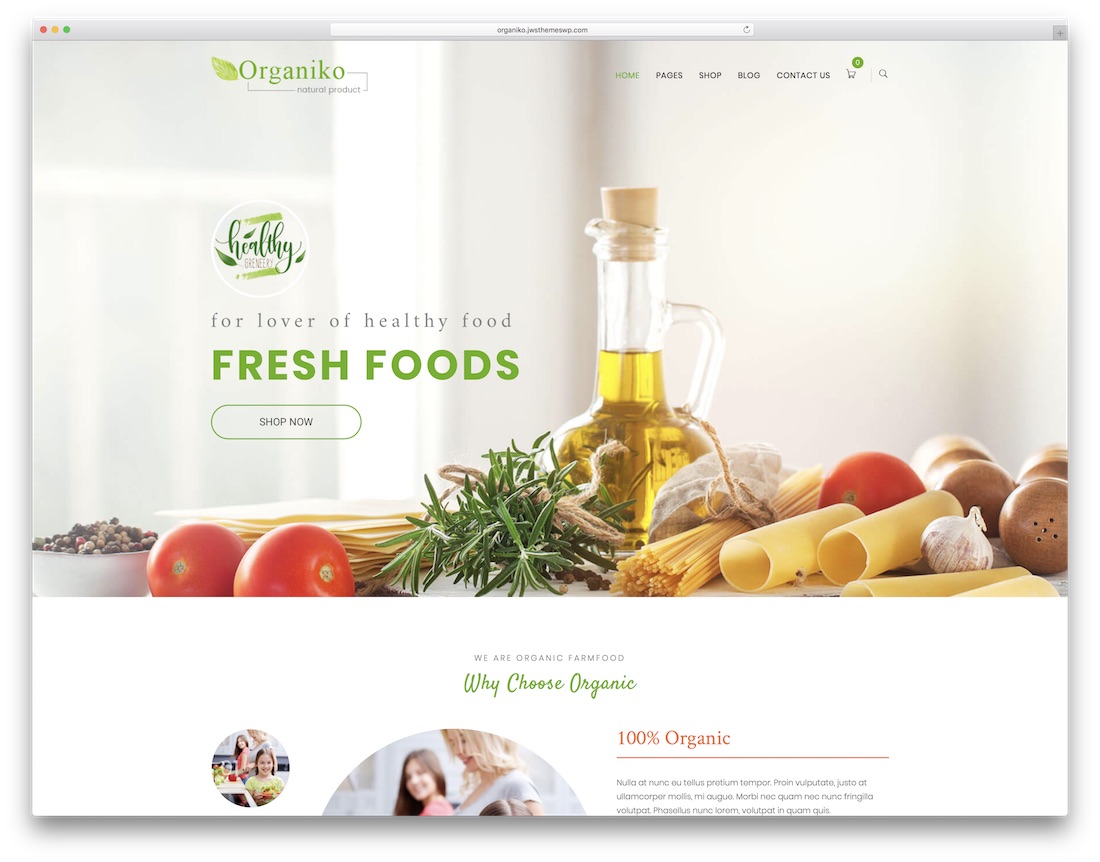 WordPress тема органико сельское хозяйство