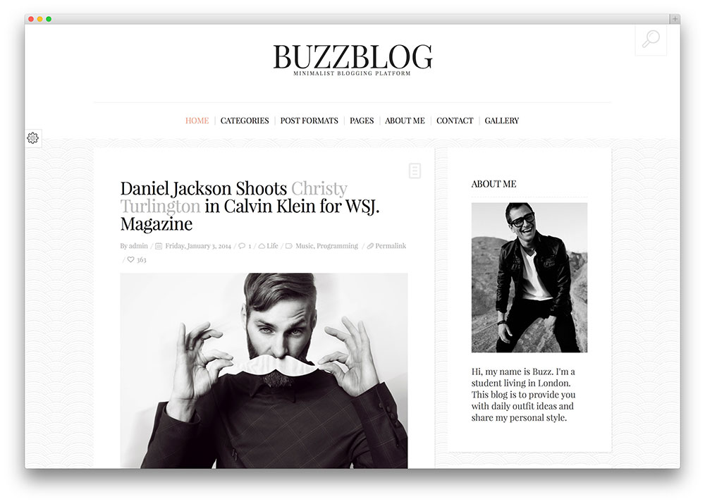 buzzblog интуитивно понятная чистая тема для блогов