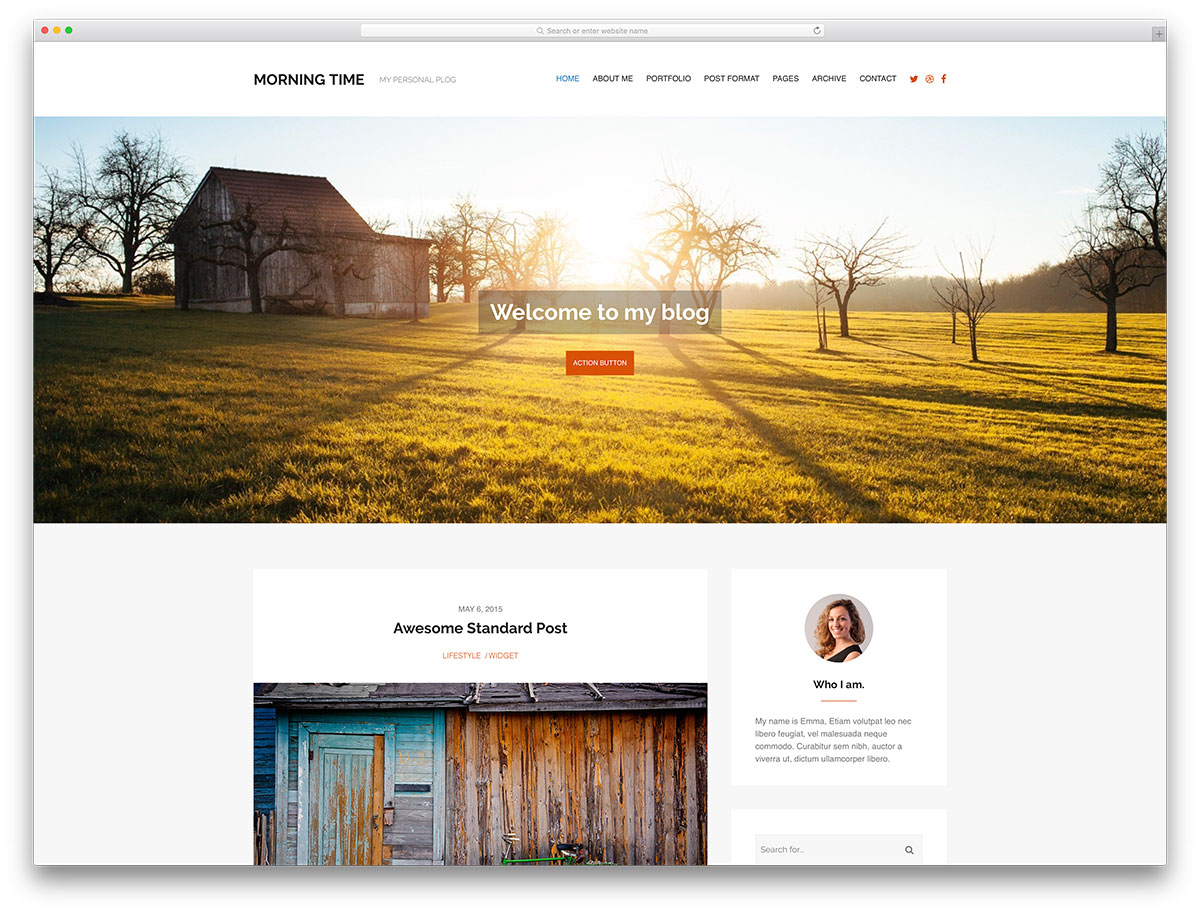 Утренний минимальный-WordPress-блог-тема
