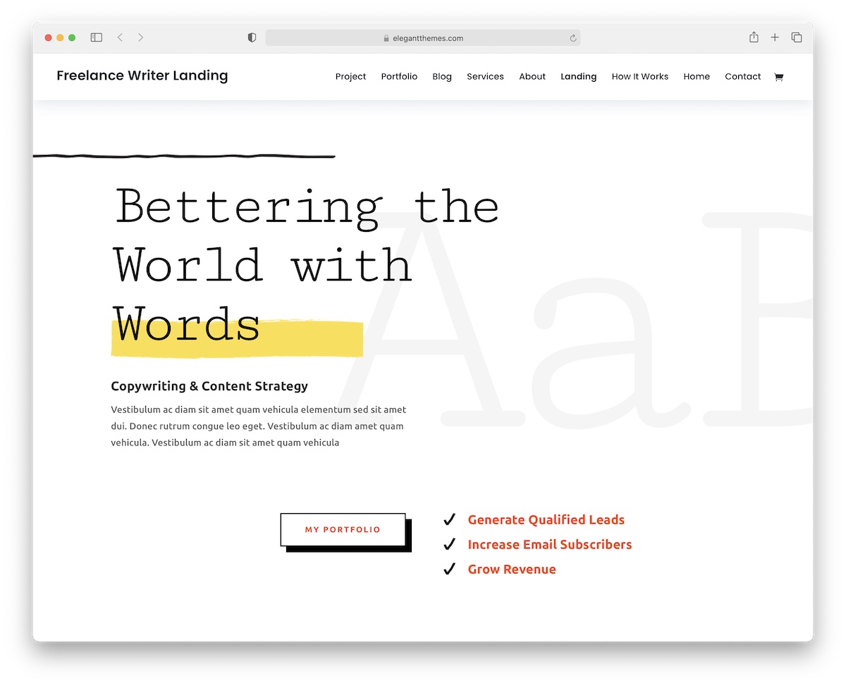 тема divi wordpress для писателей