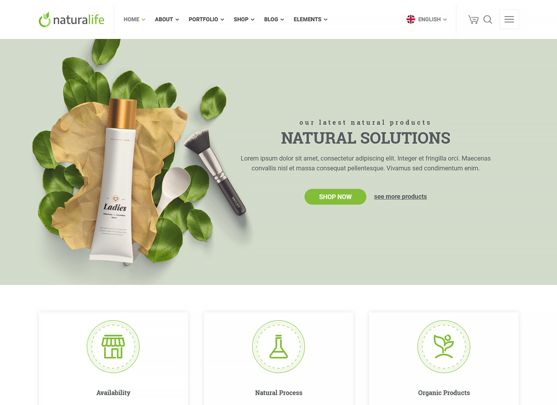 NaturaLife - тема WordPress для здоровья и органики