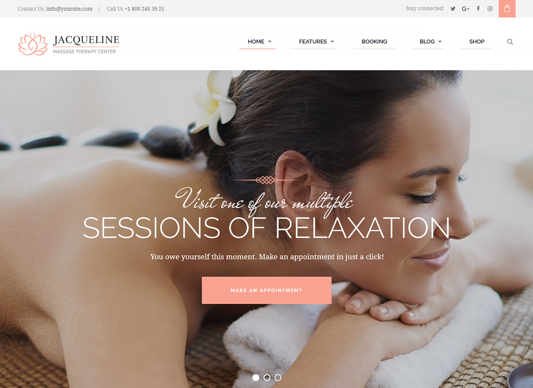 Jacqueline - тема WordPress для спа-салонов и массажных салонов