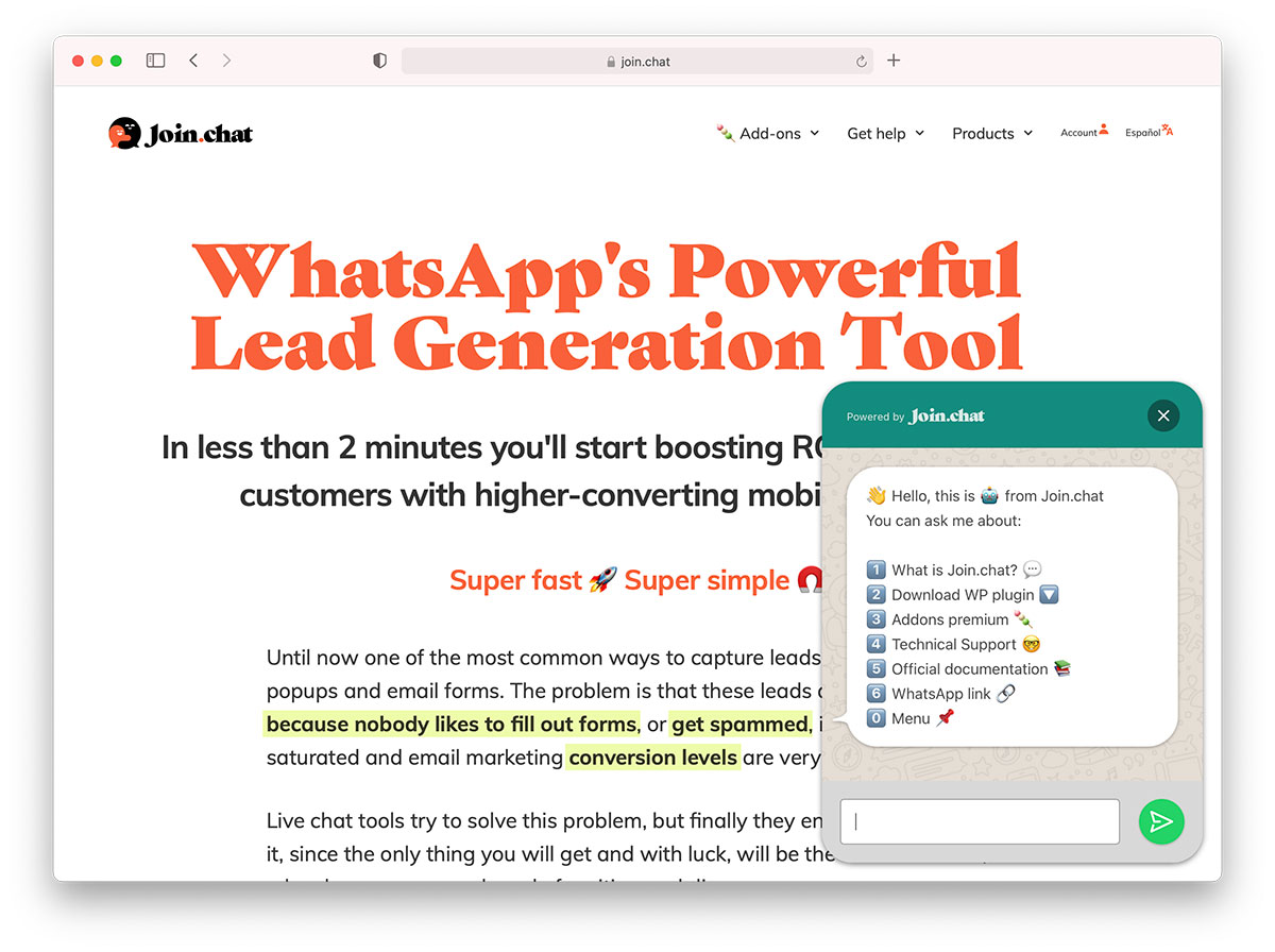 aplikasi obrolan whatsapp untuk WP