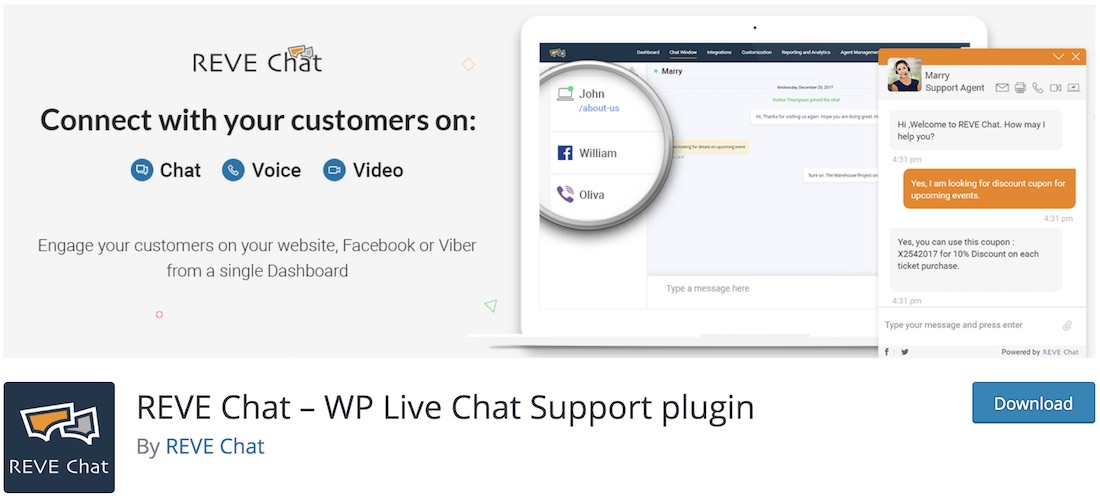 reve chat plugin obrolan langsung wordpress