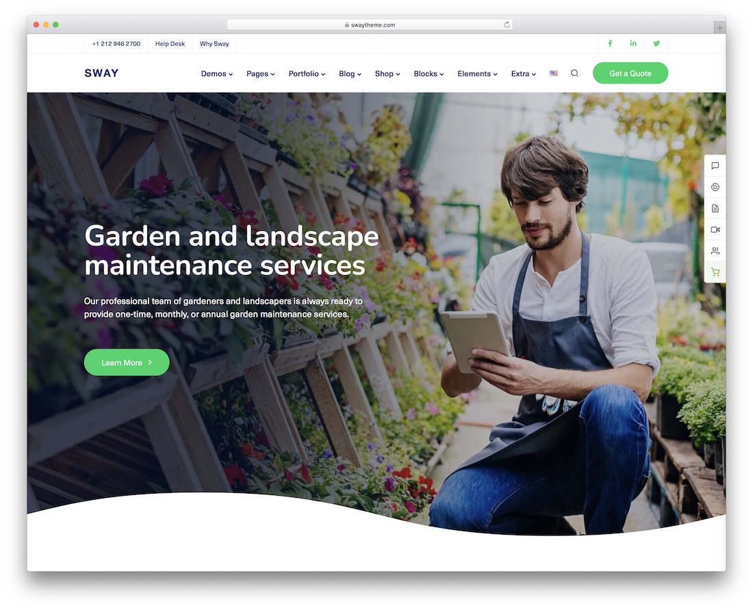 sway berkebun lansekap tema wordpress