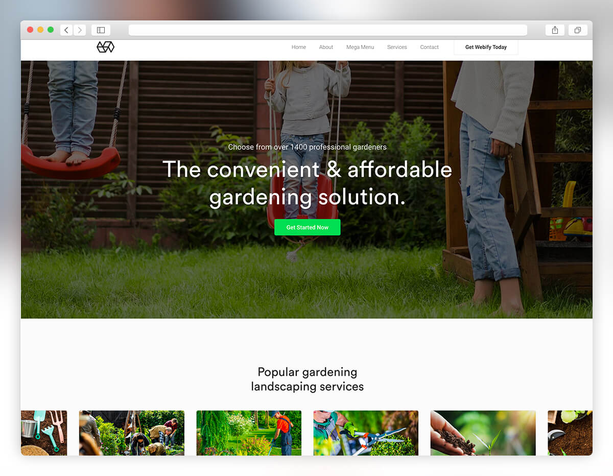 webify berkebun lansekap tema wordpress