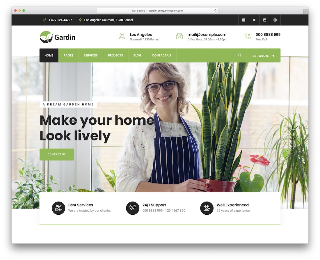 gardin berkebun lansekap tema wordpress