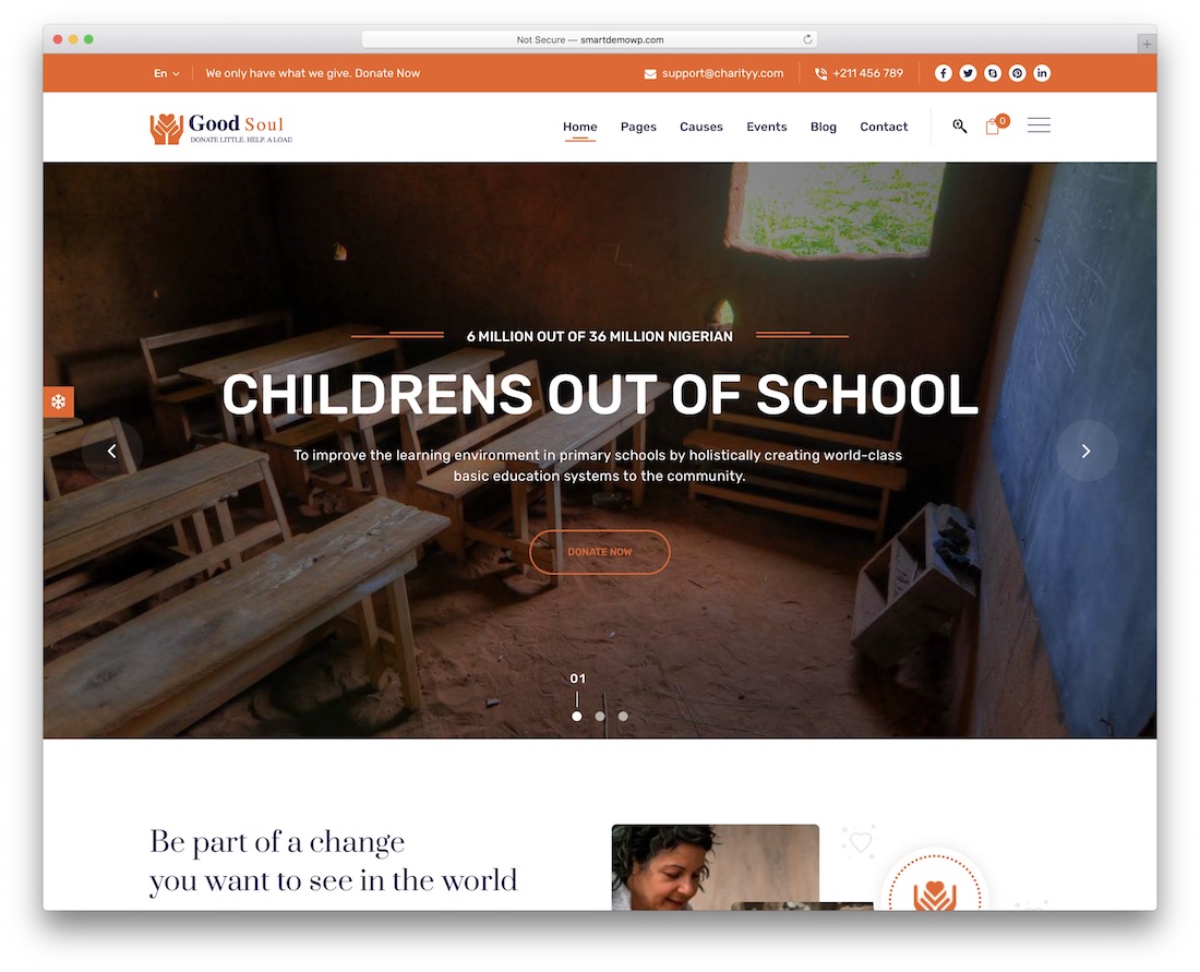 tema wordpress goodsoul untuk organisasi nirlaba
