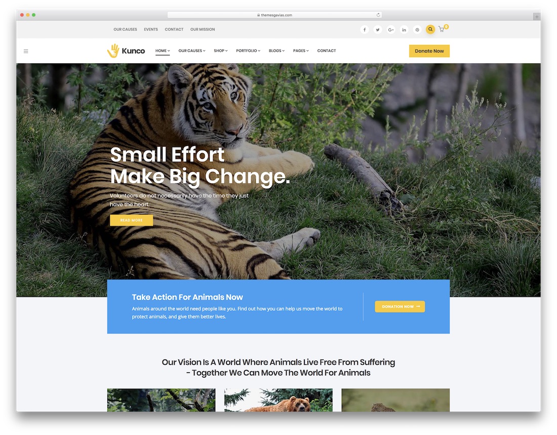 kunco wordpress theme for non profit charity organizations