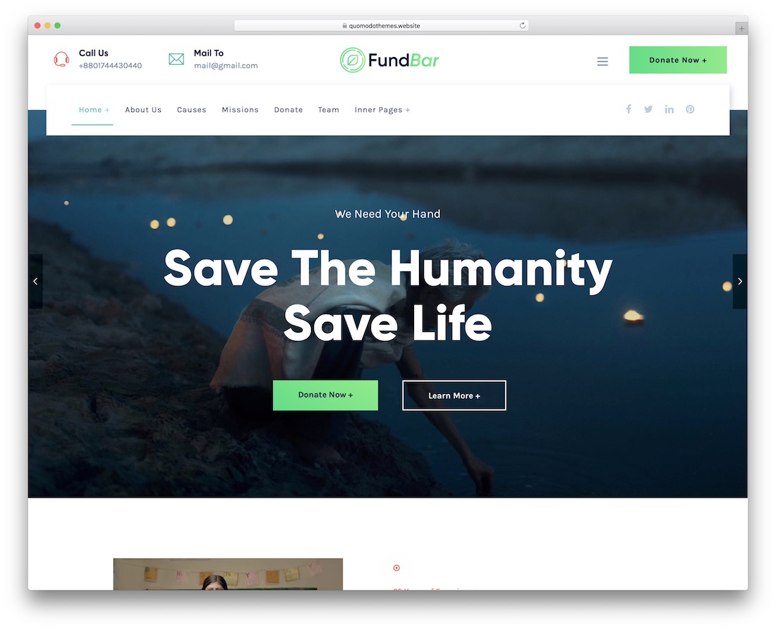 tema wordpress fundbar crowdfunding
