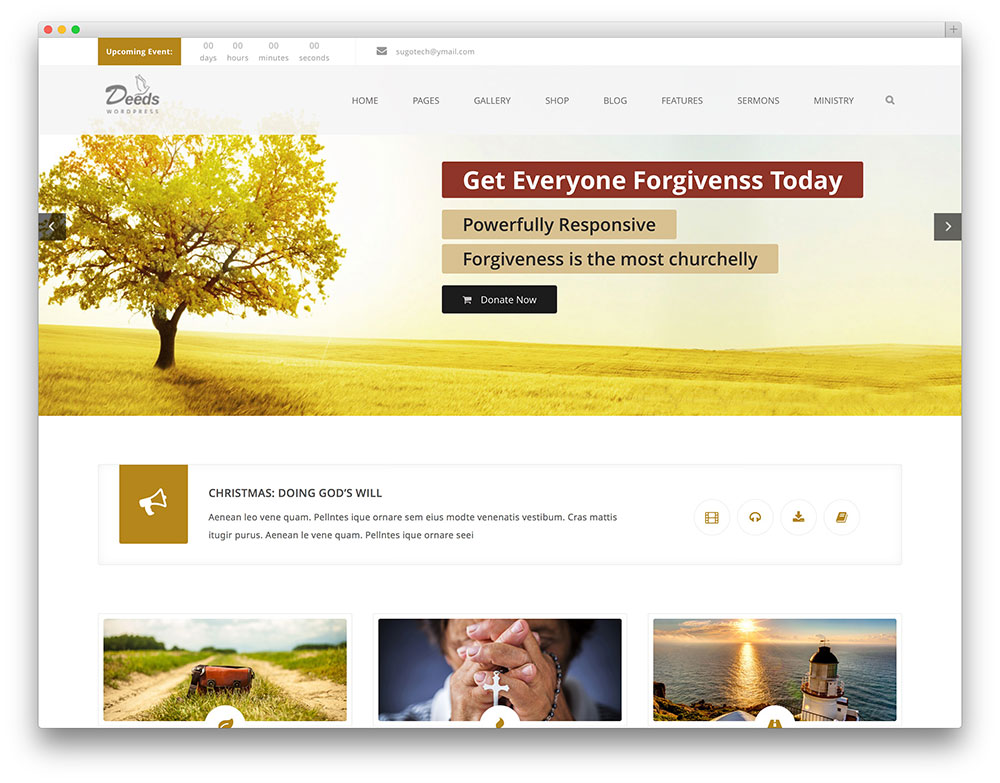 perbuatan - tema WordPress gereja bersih