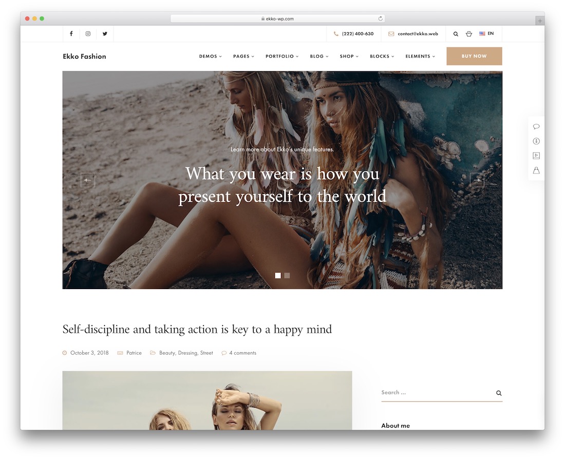 thème wordpress mode ekko