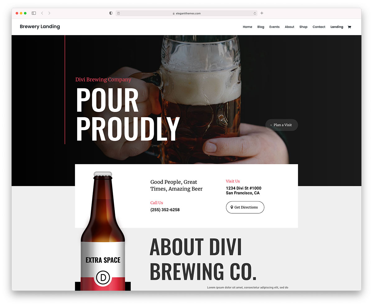 tema WordPress tempat pembuatan bir