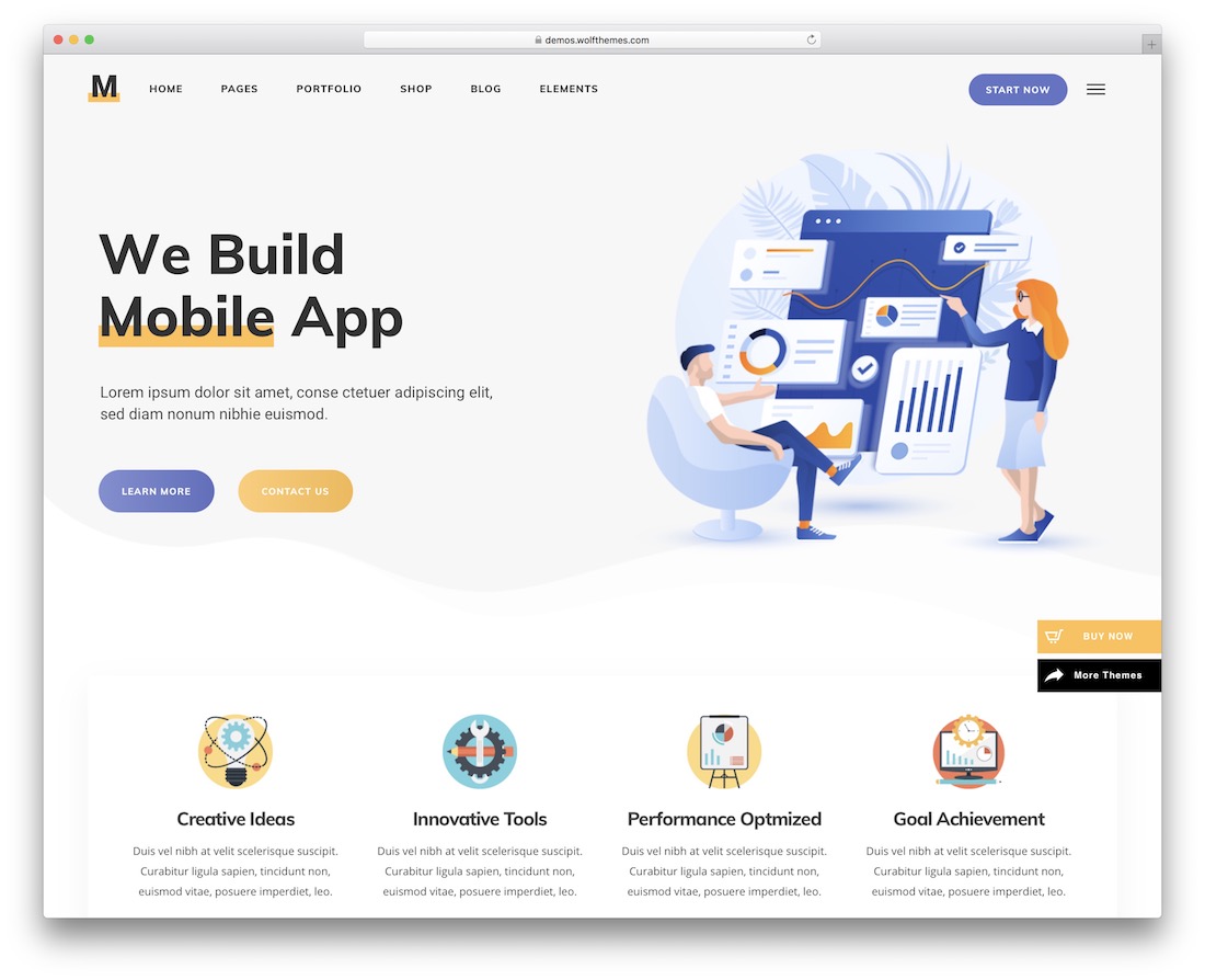 templat situs web perusahaan perangkat lunak milu