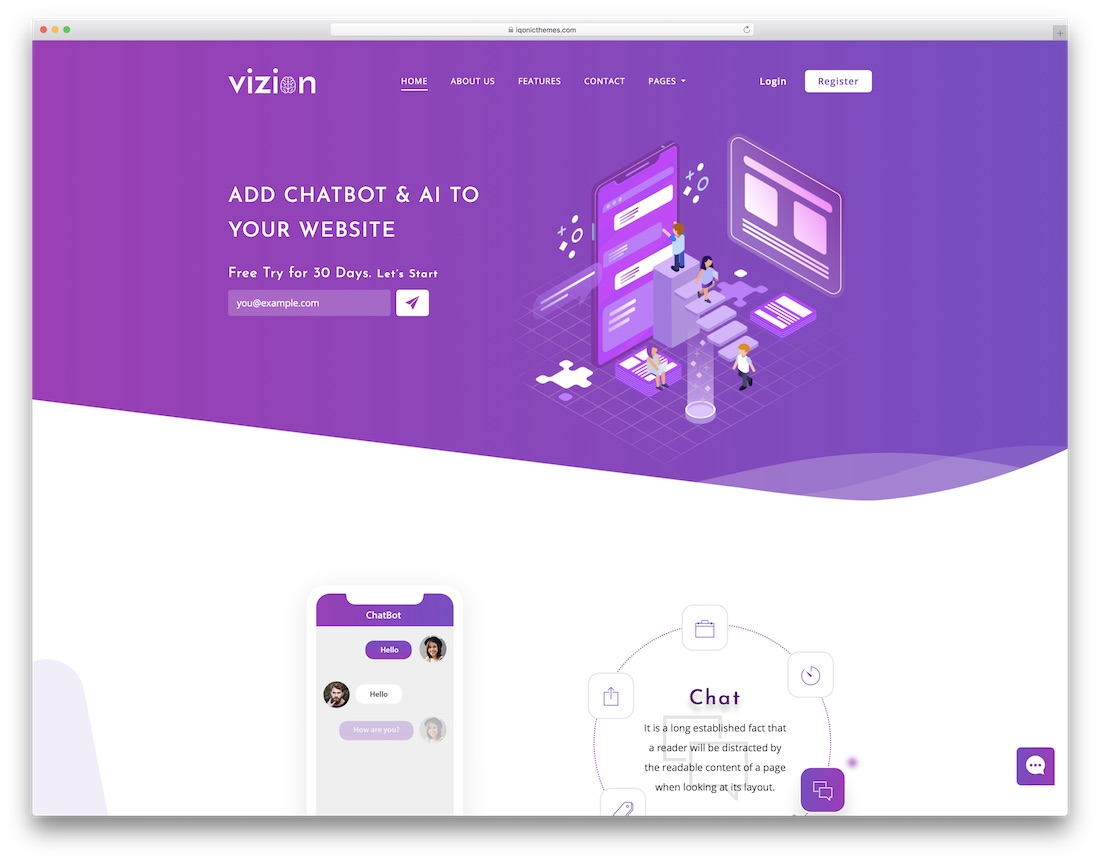 templat situs web perusahaan vizion