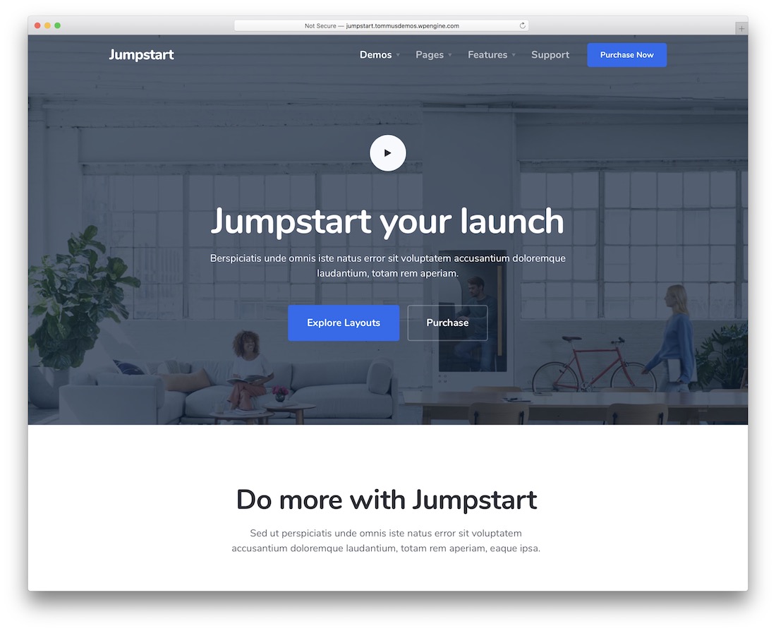 templat situs web perusahaan perangkat lunak jumpstart