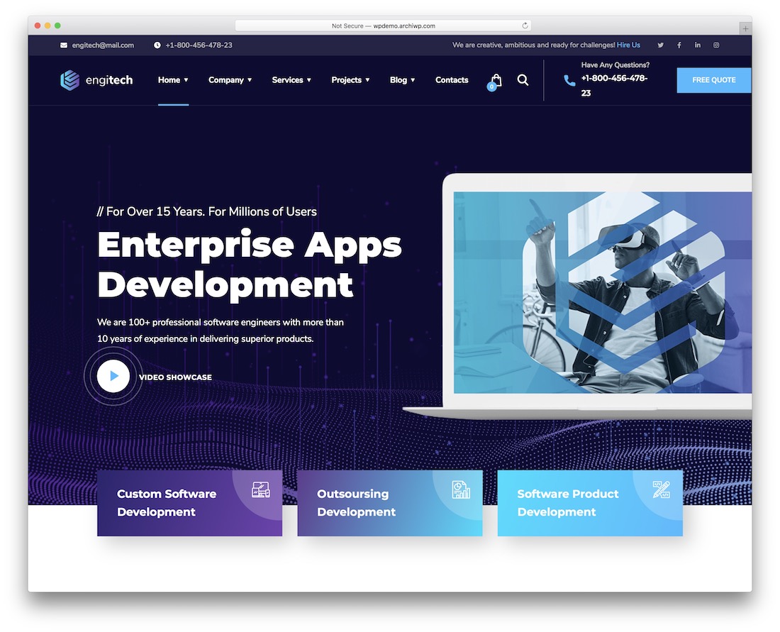 templat situs web bisnis bootstrap engitech