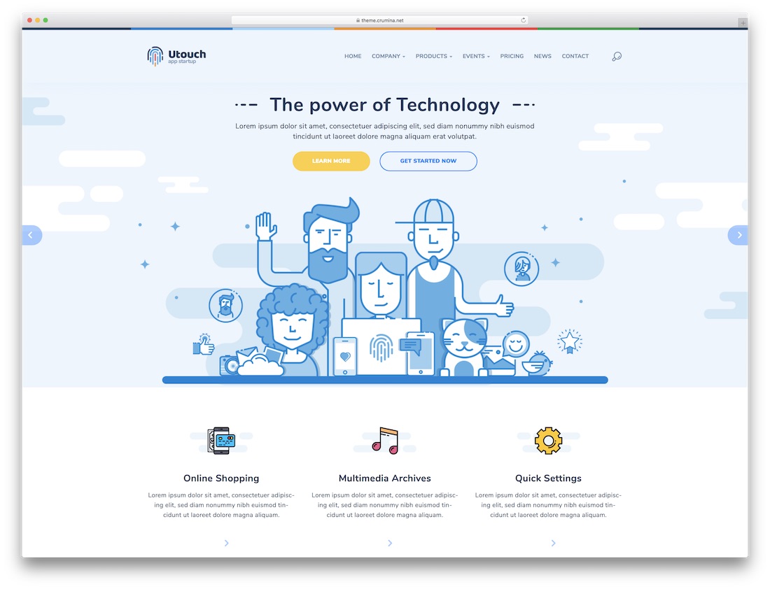 templat situs web perusahaan perangkat lunak utouch