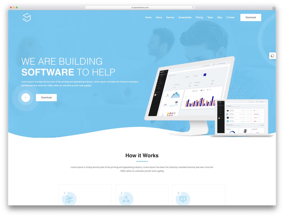 templat situs web perusahaan perangkat lunak sofbox