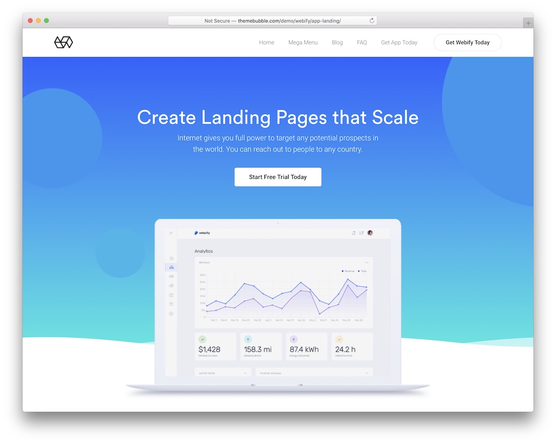 templat situs web perusahaan perangkat lunak webify