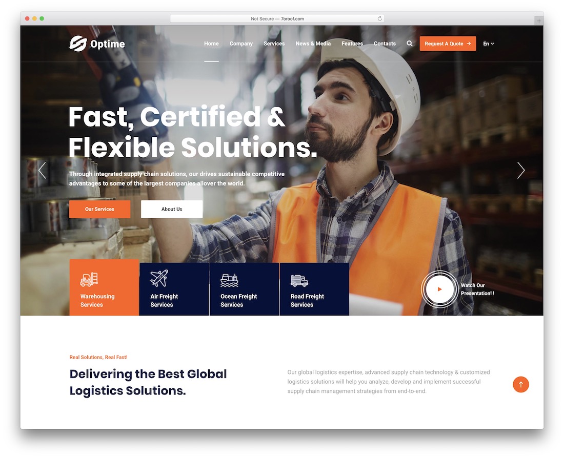 tema wordpress logistik transportasi yang optimal