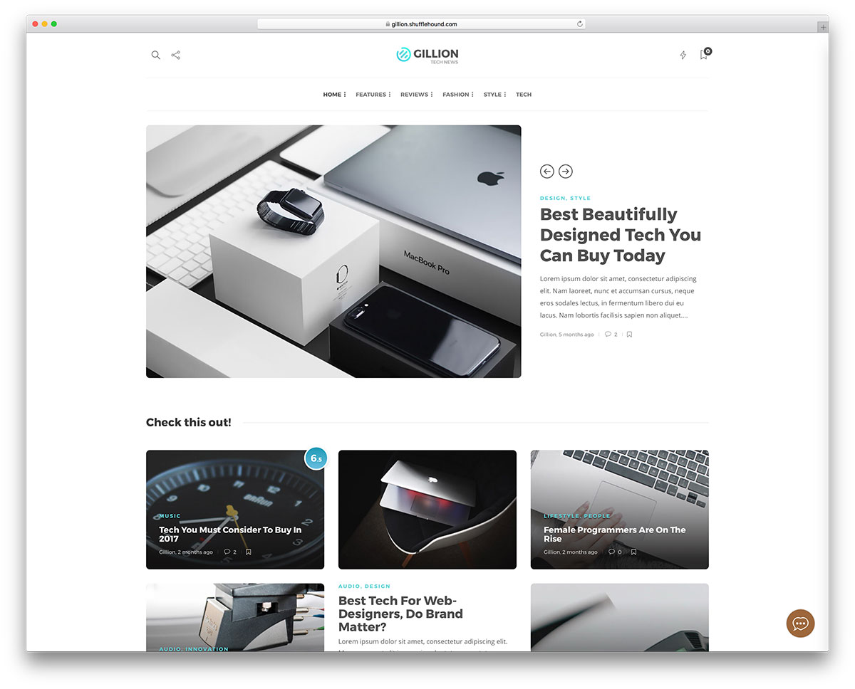 Tema WordPress blog teknologi