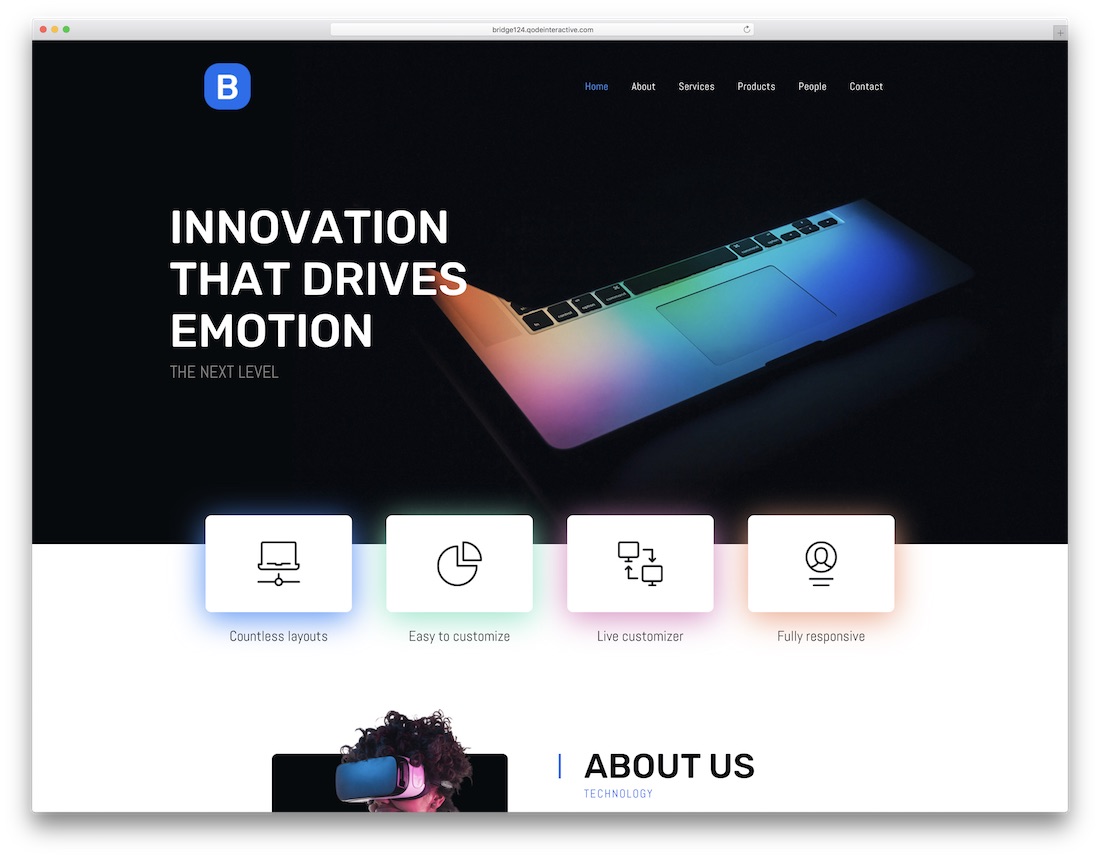 tema teknologi jembatan wordpress