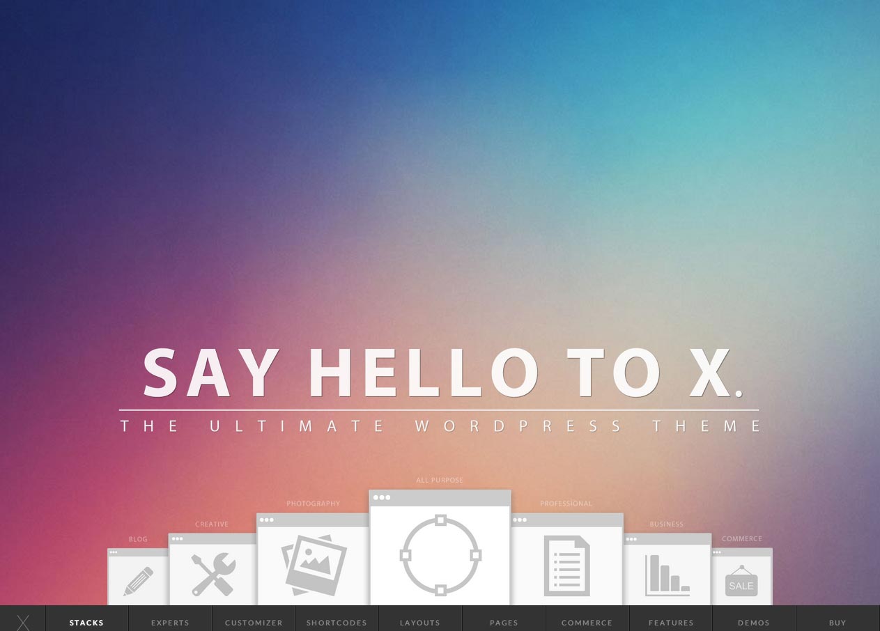 X - Pratinjau Tema WordPress Utama